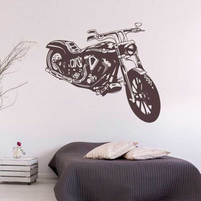 Motorcycle Wall Sticker - Garage Decor Transport Art Unique Decal - image 1