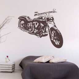 Motorcycle Wall Sticker - Garage Decor Transport Art Unique Decal - thumbnail 1