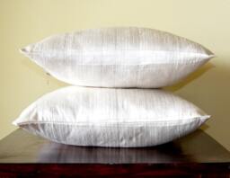 Ivory Colored Dupioni Pure Silk Cushion Cover/Code 14/12x12, 12x16, 12x20, 14x20, 14x24, 16x16, 18x18, 20x20, 22x22, 24x24 & 26x26
