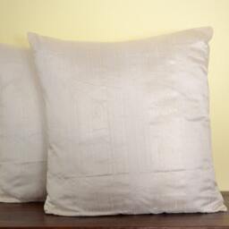 Ivory Colored Dupioni Pure Silk Cushion Cover/Code 14/12x12, 12x16, 12x20, 14x20, 14x24, 16x16, 18x18, 20x20, 22x22, 24x24 & 26x26 - thumbnail 3