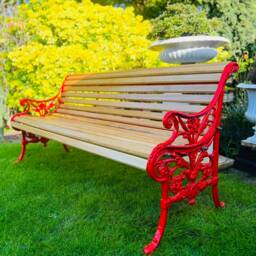 Royal Ascot Victorian Cast Iron & Oak Garden Bench - thumbnail 3