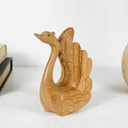 Beautiful Swan Art, Bird Statue, Unique Miniature, Handmade Decor, Animal Figurine, Kitchen Sculpture, Grandfather Gift - thumbnail 3