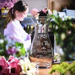 Personalised Dartington Crystal Vase Hand Engraved Glass Flower Vase - thumbnail 2