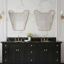 Curved Shield Bathroom Mirror - Asymmetrical Modern Vanity - thumbnail 2