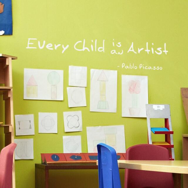 Every Child Is An Artist - Inspirational Vinyl Quotes Wall Decal Decor Playroom Room- 019 - image 1
