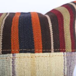 Handmade Kilim Pillow Cover Vintage Turkish Wool Floral Cushion - 20x20 - thumbnail 3