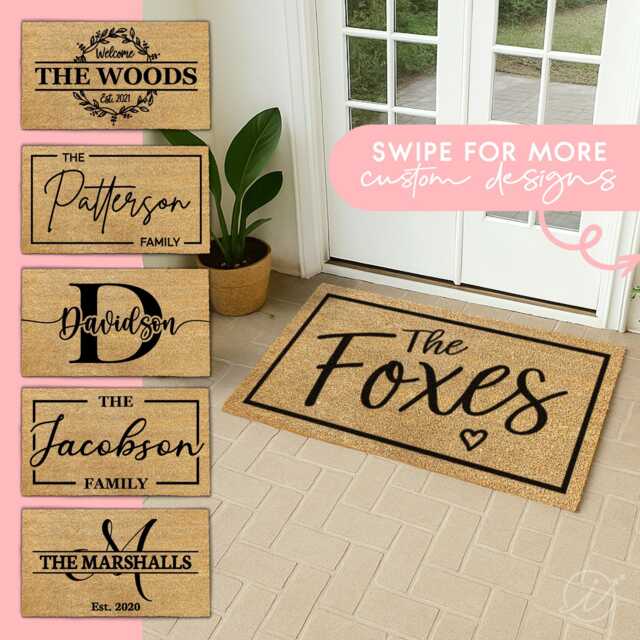 Custom Welcome Mat - Housewarming Gift Wedding Personalized Doormat Last Name Closing Farmhouse Decor - image 1
