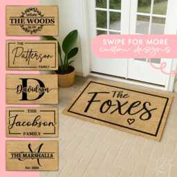 Custom Welcome Mat - Housewarming Gift Wedding Personalized Doormat Last Name Closing Farmhouse Decor - thumbnail 1