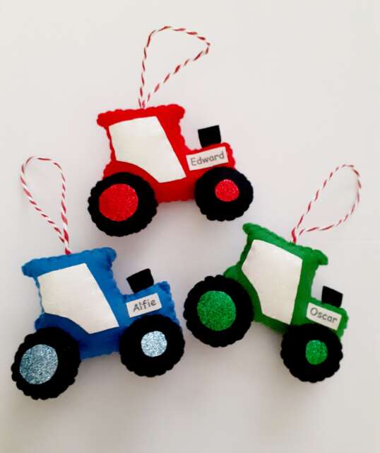 Christmas Tree Tractor Decoration, Personalised Gift, Tractors, Decorations, Stocking Fillers - image 1