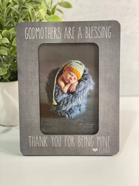 Personalized Godmother Picture Frame Baptism Gift, First Communion, 4x6 - image 1