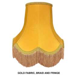 Gold Fabric Lampshade Handmade For Table Floor Standard Lamp Bases Wall Light Fixtures Chandeliers - thumbnail 2