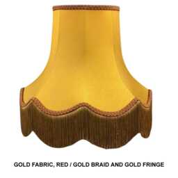 Gold Fabric Lampshade Handmade For Table Floor Standard Lamp Bases Wall Light Fixtures Chandeliers - thumbnail 3