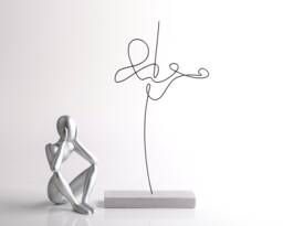 Handmade Wire Violinist Sculpture Abstract Tabletop Decor