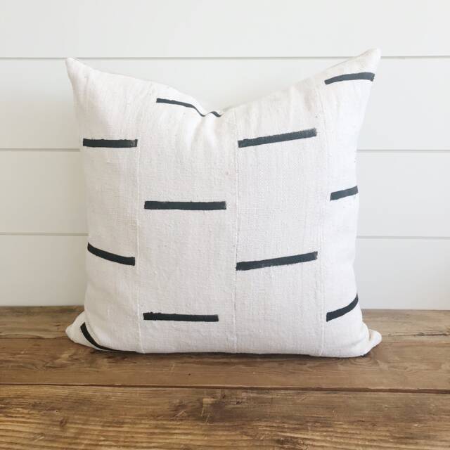 Authentic African Mud Cloth Pillow Cover - Hand-Sewn Cotton - image 1