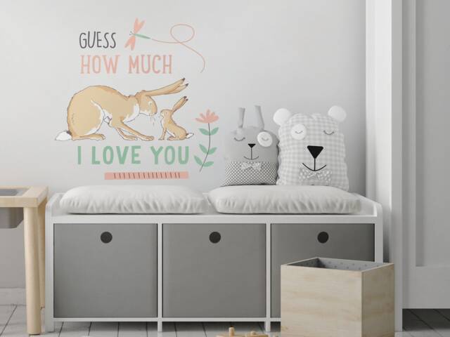 Guess How Much I Love You Wall Sticker, Nutbrown Hare Decal, Nursery Decor - image 1