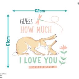 Guess How Much I Love You Wall Sticker, Nutbrown Hare Decal, Nursery Decor - thumbnail 3