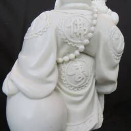 Buddha. Chinese Style. Travelling. White Marble, Good Fortune, Wellbeing, Sumo, Zen, Handmade, Collectable, Happy Fat Belly Buddha - thumbnail 4