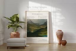 Psalm 121 I Lift Up My Eyes To The Hills Poster, Landscape Art, Bible Verse Prints, Modern Christian Home Decor, Faith Poster - thumbnail 1
