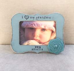 Personalized Grandma Picture Frame Hand-Painted Distressed Wood
