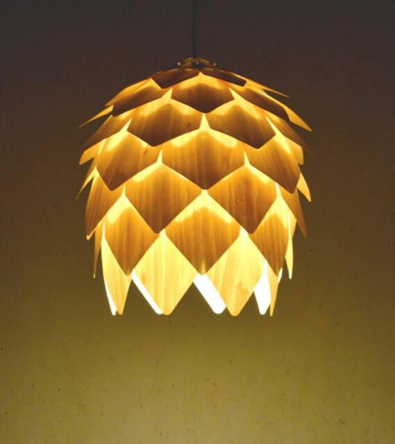 Wood Pendant Light-Pine Cone Light-American Ash-Chandelier Lighting-Artichoke Light-Lighting-Acorn Light-Hop Light - image 1