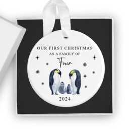 Our First Christmas As A Family Of Four 2026 Bauble With Gift Box, 4 Xmas Ornament, New Baby Gift, Keepsake, Parents - thumbnail 3