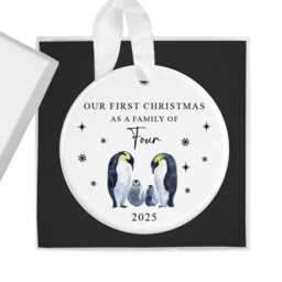 Our First Christmas As A Family Of Four 2026 Bauble With Gift Box, 4 Xmas Ornament, New Baby Gift, Keepsake, Parents - thumbnail 2