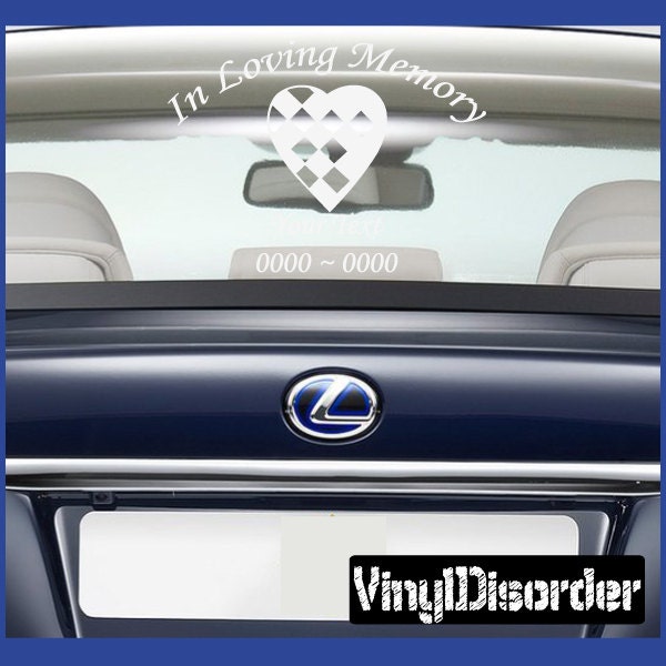 Heart 1 in Loving Memory Custom Car Or Wall Vinyl Decal Stickers - Ilmheart1Et - image 1
