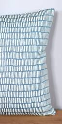 Blue Geometric Handmade Cushion Cover, 40cm Or 45cm, Modern Abstract Shapes, Zipped Pillow Vivid Shades Studio - thumbnail 3