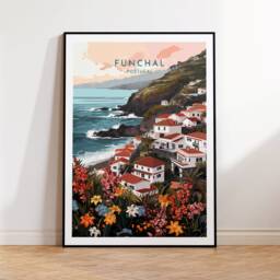 Funchal Travel Print - Portugal, Poster, Home Decor, Gift Or Canvas - thumbnail 1