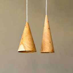 Natural Wood Pendant Lighting, Sculpture Ceiling Lamp, Hanging Light, Modern Chandelier, Handmade, Japandi, Minimal Design - thumbnail 2