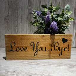 Love You Bye Wooden Sign Rustic Entryway Decor - thumbnail 2