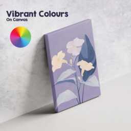 Pastel Lavender Floral Botanical Illustration Blue Leaf Artwork Canvas Wall Art Print Decor Picture Ready To Hang - thumbnail 4
