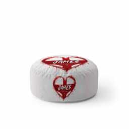 Personalised Name Heart England Flag Kids Pouffe Three Lions Football Supporter Decor St Georges Cross Sports Fan Bedroom Playroom Seat Rest - thumbnail 4