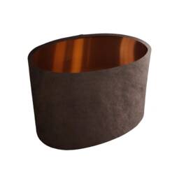 Oval Brown Lampshade in Velvet With Copper Lining - thumbnail 1