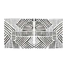 Black & White Patterned Beach Towel Abstract Shapes - thumbnail 3