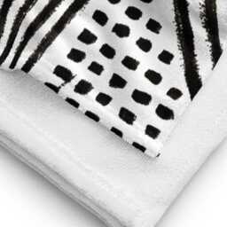 Black & White Patterned Beach Towel Abstract Shapes - thumbnail 4