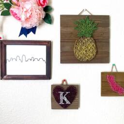 Letter Heart String Art Sign - Monogram Initial Art, String Art For Loved Ones, Heart Wall Decor - thumbnail 4