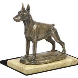Dobermann , Dog Sand Marble Base Statue, Limited Edition, Artdog. Made Of Cold Cast Bronze. Solid, Perfect Gift. Limited Edition - thumbnail 3