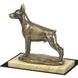 Dobermann , Dog Sand Marble Base Statue, Limited Edition, Artdog. Made Of Cold Cast Bronze. Solid, Perfect Gift. Limited Edition - thumbnail 2