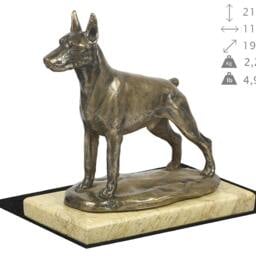 Dobermann , Dog Sand Marble Base Statue, Limited Edition, Artdog. Made Of Cold Cast Bronze. Solid, Perfect Gift. Limited Edition - thumbnail 4
