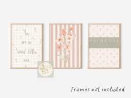 Set Of 3 Personalised Floral, Gingham & Wildflower Prints - Unframed - thumbnail 1