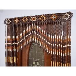 Handmade Wooden Beaded Door Curtain Natural Beech Wood Decor - thumbnail 1