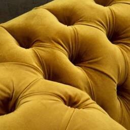 3 Seater Mustard Gold Velvet Fabric Chesterfield Sofa, British Handmade - thumbnail 4