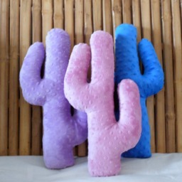 Cactus Pillow, Minky Dot Cactus Throw Cushion, Novelty Cushions, Turquoise Cactus, Stuffed Plush - thumbnail 3