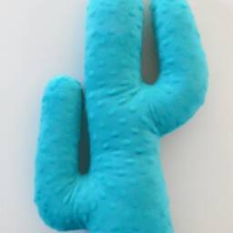 Cactus Pillow, Minky Dot Cactus Throw Cushion, Novelty Cushions, Turquoise Cactus, Stuffed Plush - thumbnail 2