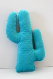 Cactus Pillow, Minky Dot Cactus Throw Cushion, Novelty Cushions, Turquoise Cactus, Stuffed Plush - thumbnail 1