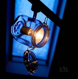 Track Light, Hinged Lid Glass Jar