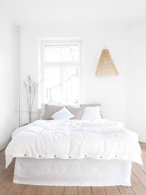 White Linen Duvet Cover - Soft Stonewashed Natural Bedding, Queen & King Sizes - image 1