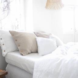 White Linen Duvet Cover - Soft Stonewashed Natural Bedding, Queen & King Sizes - thumbnail 3