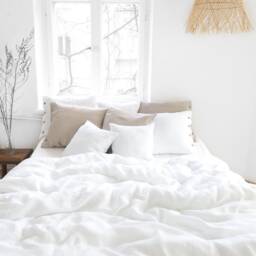 White Linen Duvet Cover - Soft Stonewashed Natural Bedding, Queen & King Sizes - thumbnail 2